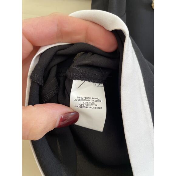 Edward Achour Paris Colorblock Sleeveless Blouse Black White Italy 36‎ US4 - Picture 6 of 11